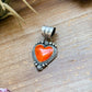 Sterling Silver Orange Spiny Oyster Heart Pendant – Handmade by Artist Shay Pfeiffer