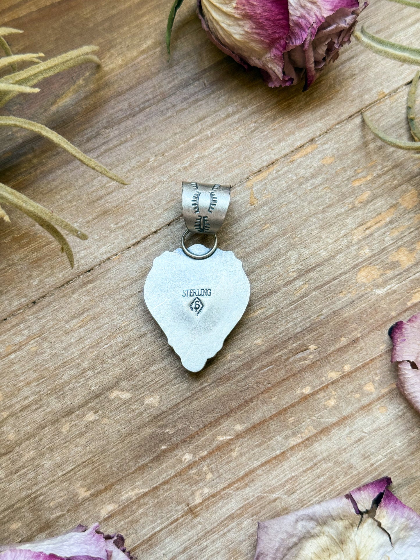 Sterling Silver Orange Spiny Oyster Heart Pendant – Handmade by Artist Shay Pfeiffer