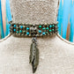 Memory Choker With Feathers Turquoise Necklace - Amy Kaplan for Bourbon Cowgirl