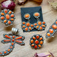 Sterling Silver Orange Spiny Oyster Half Cluster Dangle Earrings – Artist Shay Pfeiffer