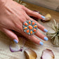Sterling Silver Orange Spiny Oyster Cluster Ring – Size 9 – Artist Shay Pfeiffer