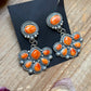 Sterling Silver Orange Spiny Oyster Half Cluster Dangle Earrings – Artist Shay Pfeiffer