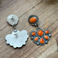Sterling Silver Orange Spiny Oyster Half Cluster Dangle Earrings – Artist Shay Pfeiffer