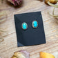 Sterling Silver Sonoran Mountain Turquoise Stud Earrings – Handmade by Artist Jason Ogg
