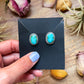 Sterling Silver Sonoran Mountain Turquoise Stud Earrings – Handmade by Artist Jason Ogg