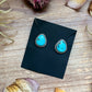 Sterling Silver Whitewater Turquoise Stud Earrings, Artist Jason Ogg