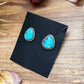 Sterling Silver Whitewater Turquoise Stud Earrings, Artist Jason Ogg