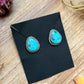 Sterling Silver Whitewater Turquoise Stud Earrings, Artist Jason Ogg
