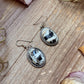 Sterling Silver White Buffalo Dangle Earrings – Handmade by Artist Jason Ogg