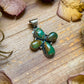 Sterling Silver Green Turquoise Cross Pendant