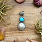 Sterling Silver Coin & Golden Hill Turquoise Pendant – Artist Gilbert Nez