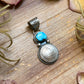 Sterling Silver Coin & Golden Hill Turquoise Pendant – Artist Gilbert Nez
