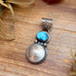 Sterling Silver Coin & Golden Hill Turquoise Pendant – Artist Gilbert Nez