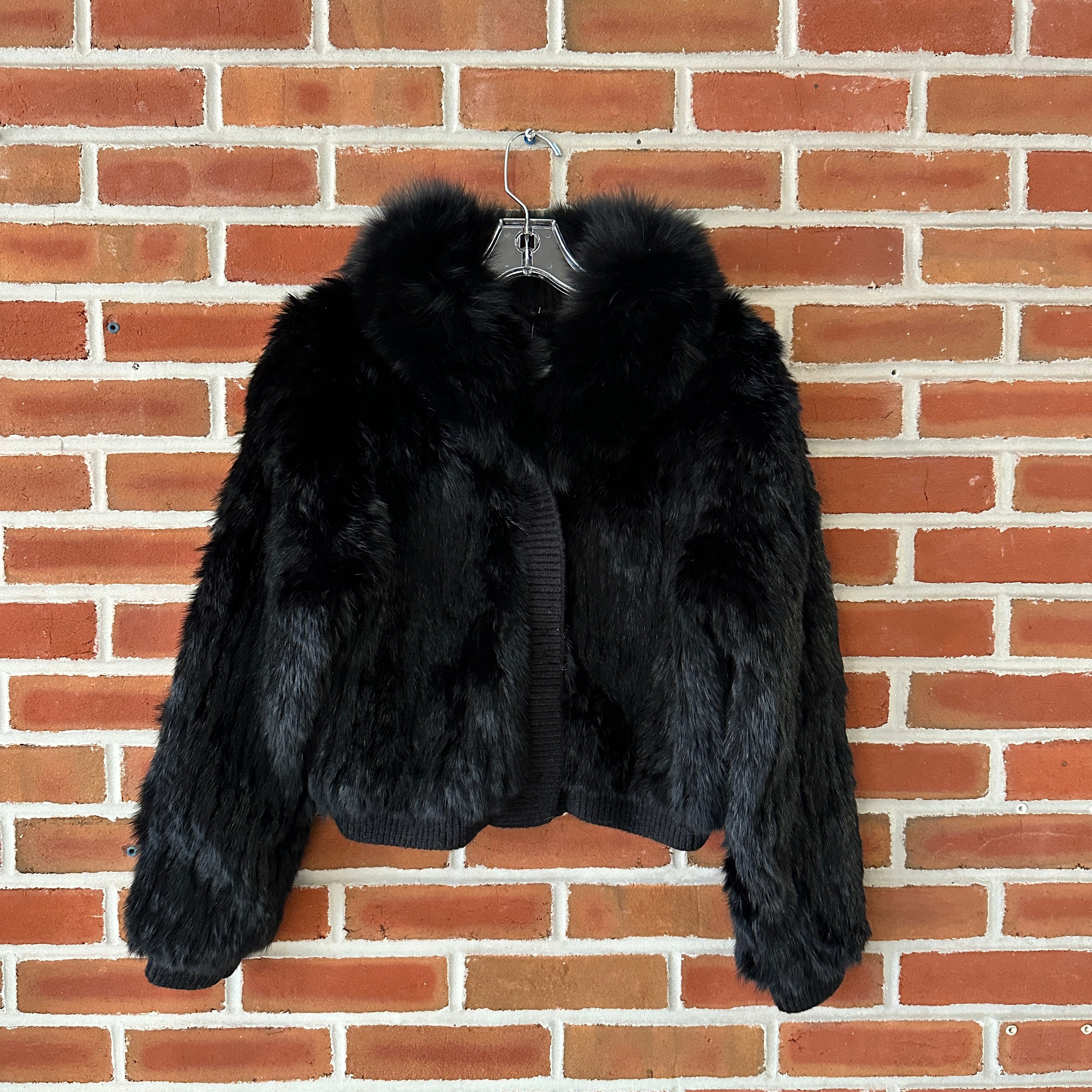 Morris Kaye & Sons Black Rabbit & Fox Fur Jacket - Jess