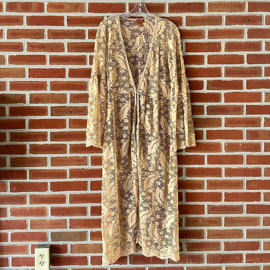 Ecru Cream Lace Duster Cardigan by Scully Bourbon Cowgirl