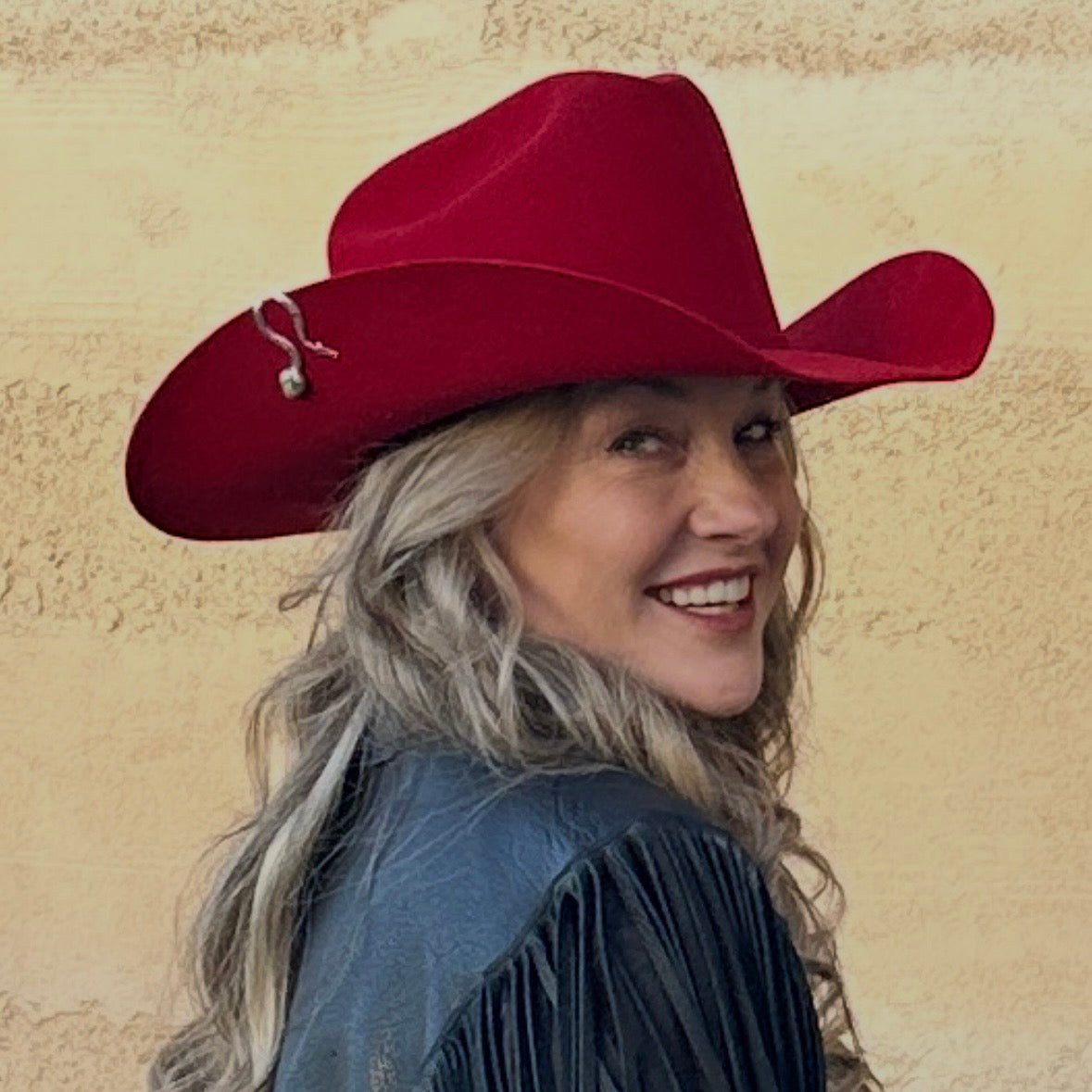 Silver & Turquoise Brim Biter by Hallett Peak - Snake