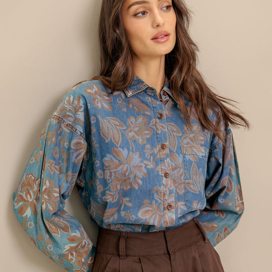 STICK TO THE PLAN DENIM TOP