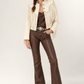 Marilyn Palomino With Fringe Ivory Leather Jacket by Juan Antonio