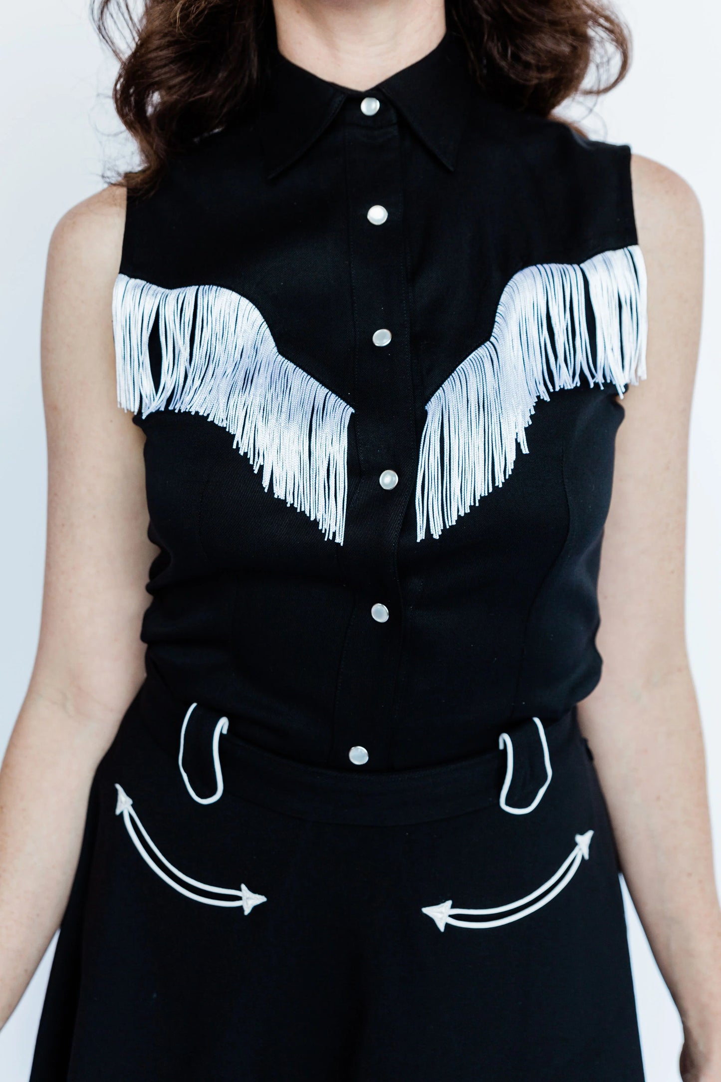 H Bar C Tulsa Women's Sleeveless Western Shirt in Black