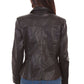 Black Lamb Leather Shirt Jacket at Bourbon Cowgirl