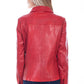 Red Lamb Leather Shirt Jacket at Bourbon Cowgirl