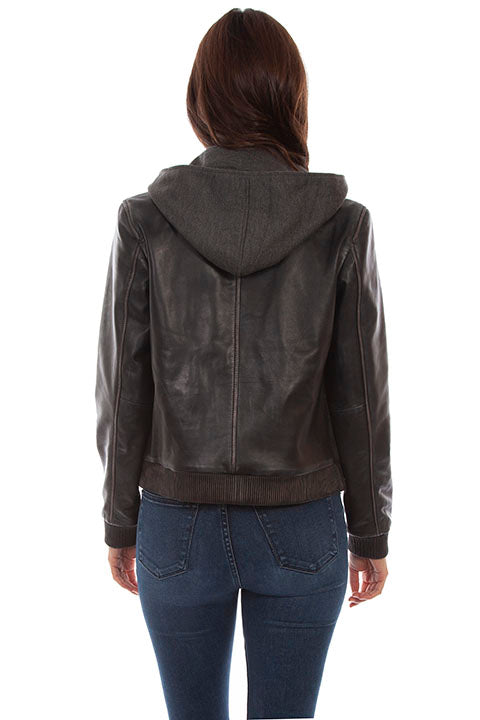 Scully Black Leather Jacket with Removable Hoodie at Bourbon Cowgirl