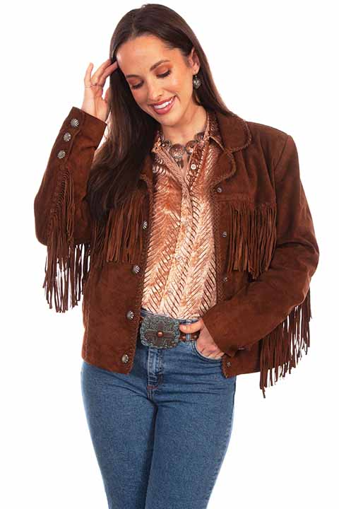 Brown Fringe Suede Jacket store