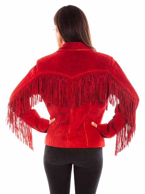 Red Suede Fringe Jacket at Bourbon Cowgirl