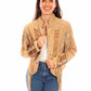Suede Fringe Lacing Jacket with Bone Bead Details by Scully Leather - Old Rust