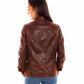 Brown Snap Front Leather Jacket at Bourbon Cowgirl