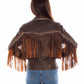 Brown Embroidered Fringe Leather Jacket at Bourbon Cowgirl