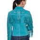 Turquoise Fringe & Beaded Suede Jacket at Bourbon Cowgirl