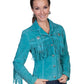 Turquoise Fringe & Beaded Suede Jacket at Bourbon Cowgirl