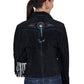 Black Fringe & Beaded Suede Jacket by Scully at Bourbon Cowgirl