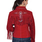 Red Fringe & Beaded Suede Jacket by Scully at Bourbon Cowgirl