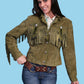 Olive Fringe & Beaded Suede Jacket by Scully at Bourbon Cowgirl