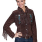 Chocolate Fringe & Beaded Suede Jacket by Scully at Bourbon Cowgirl