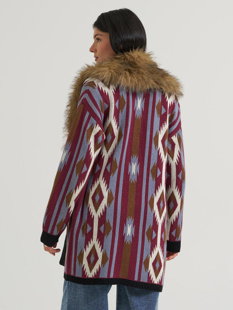 Wrangler Lainey Wilson Fur Collar Duster Cardigan