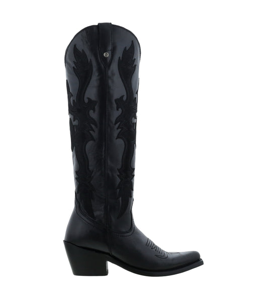 Mina Mossil Negro Cowgirl Boots by Liberty Black