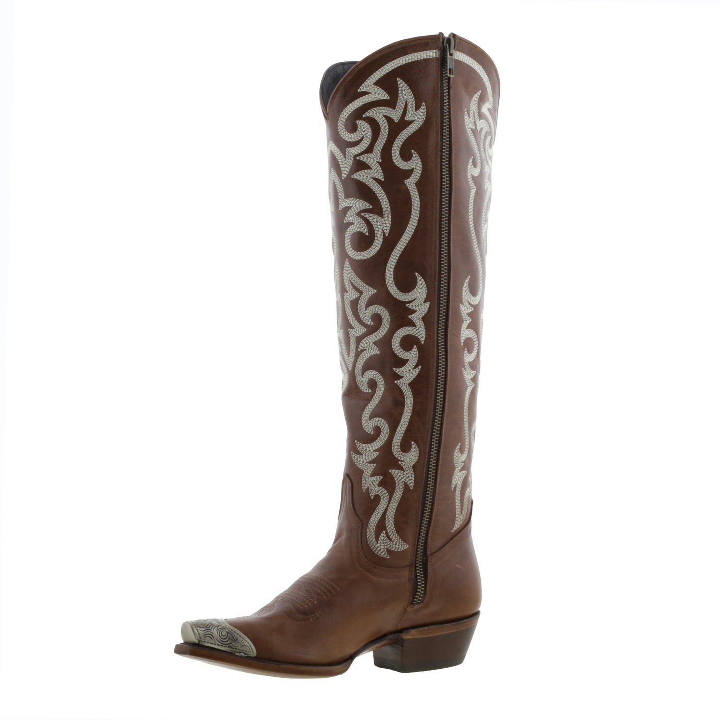 Lulu Mossil Tan Cowgirl Boots by Liberty Black