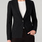 Fitted Cutaway Blazer in Black Stripe by Liverpool