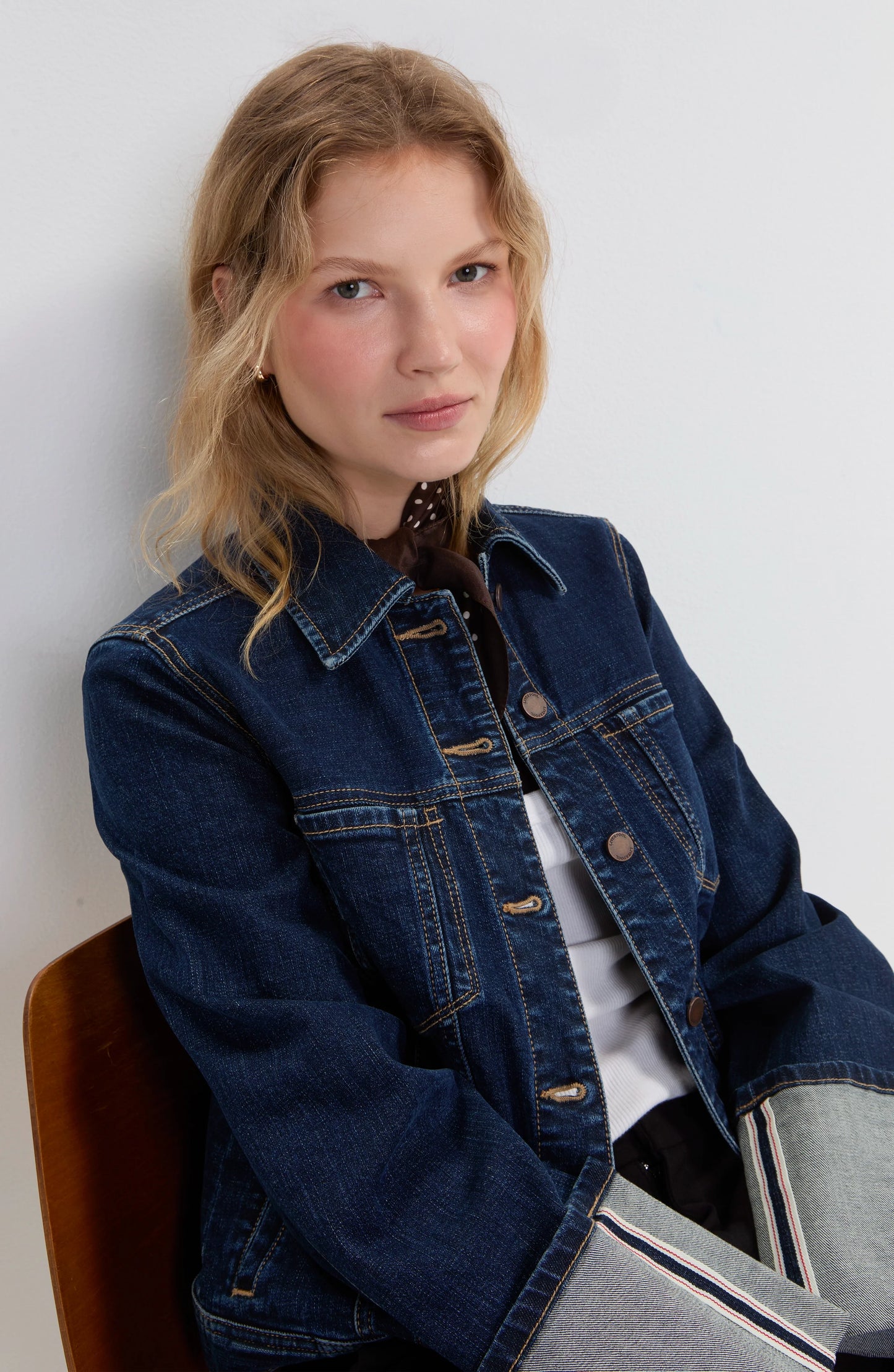 Tall Cuffed Selvedge Denim Trucker Jacket by Liverpool