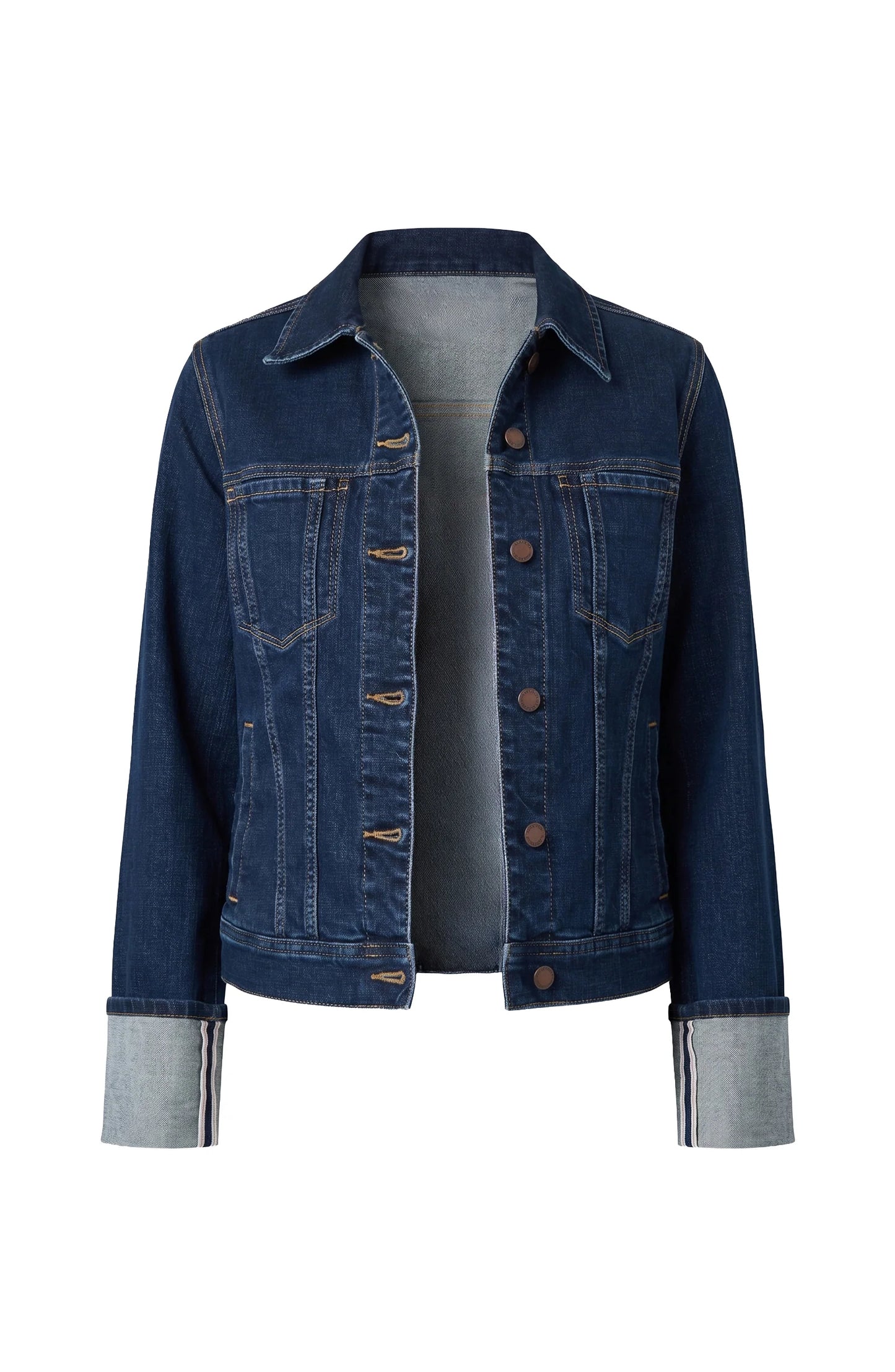 Tall Cuffed Selvedge Denim Trucker Jacket by Liverpool