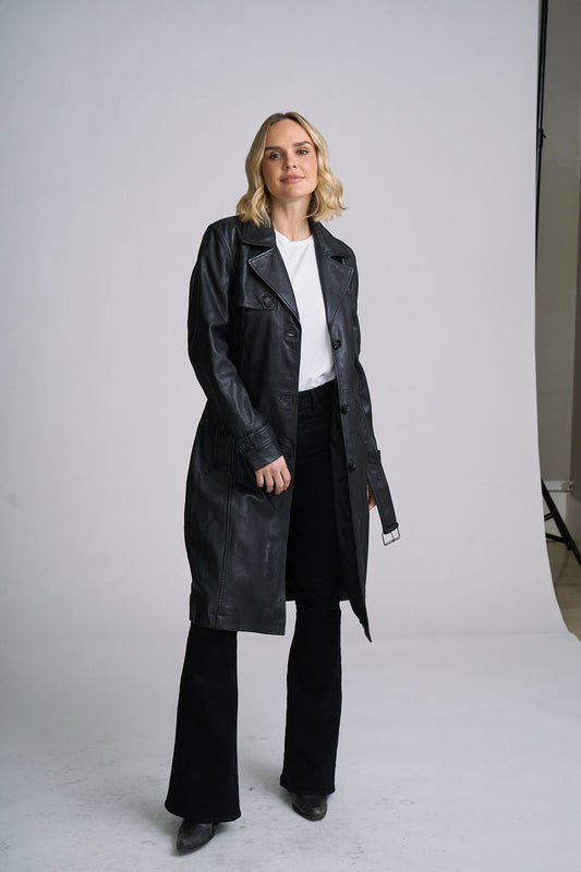 Leah CF Leather Trench