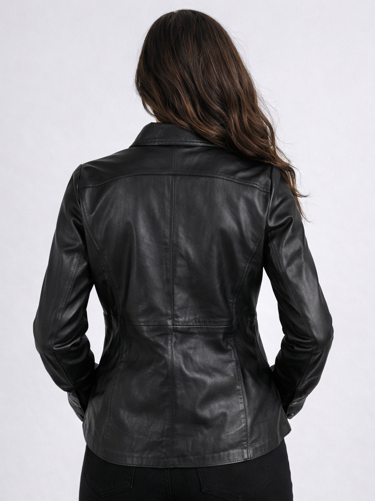 Lilla RF Leather Jacket, Black
