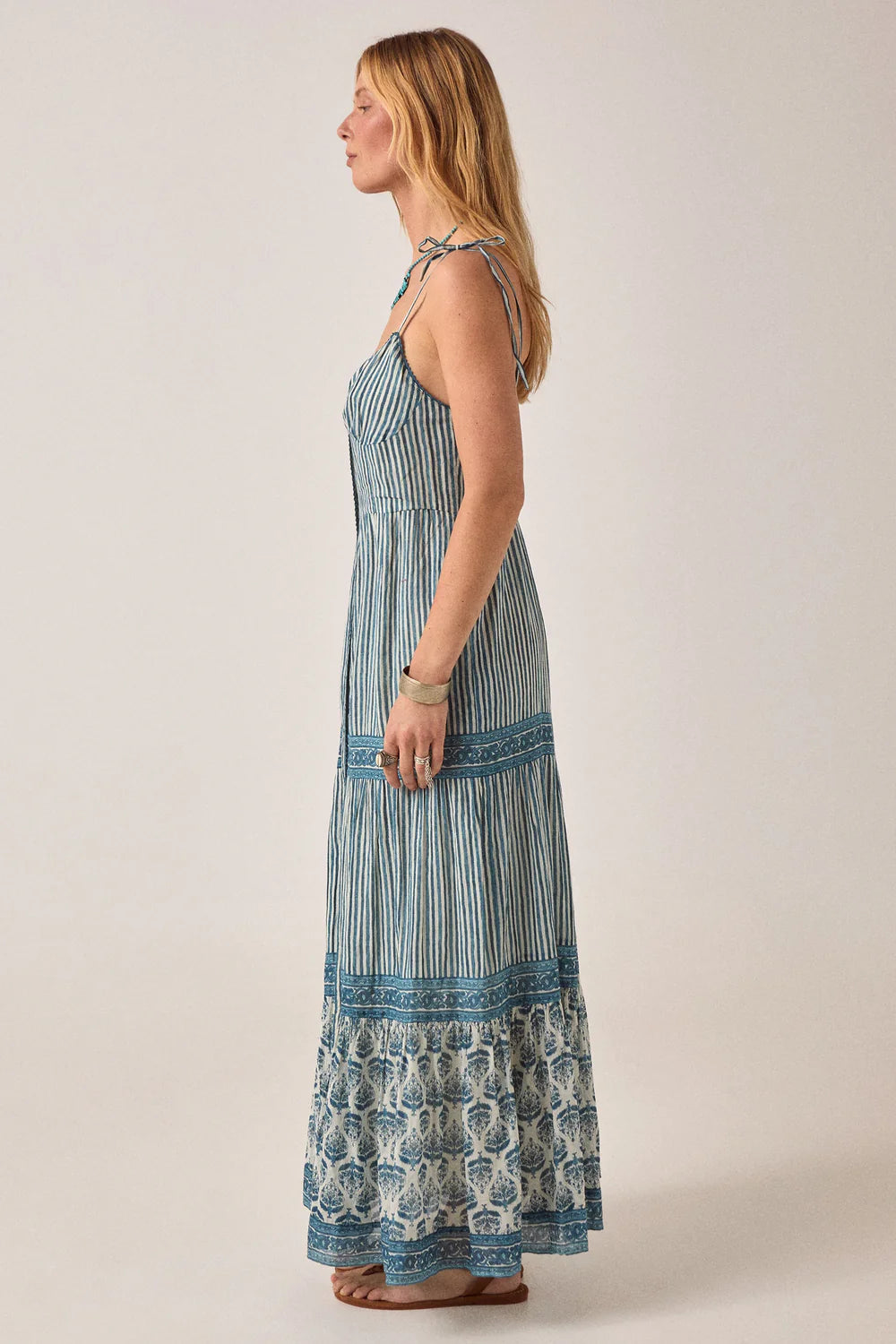 Cristina Sleeveless Dress Mediterranean Stripes Blue Ink Maison Hotel