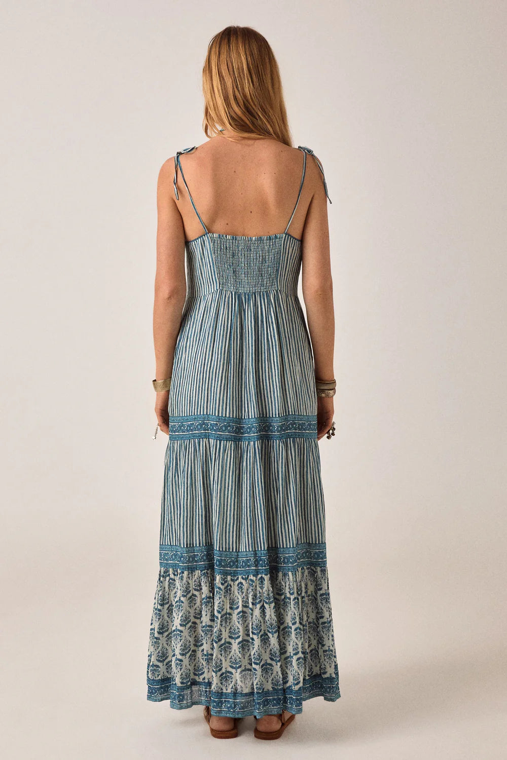 Cristina Sleeveless Dress Mediterranean Stripes Blue Ink Maison Hotel M