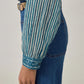Maria Shirt Mediterranean Stripes Blue Ink by Maison Hotel