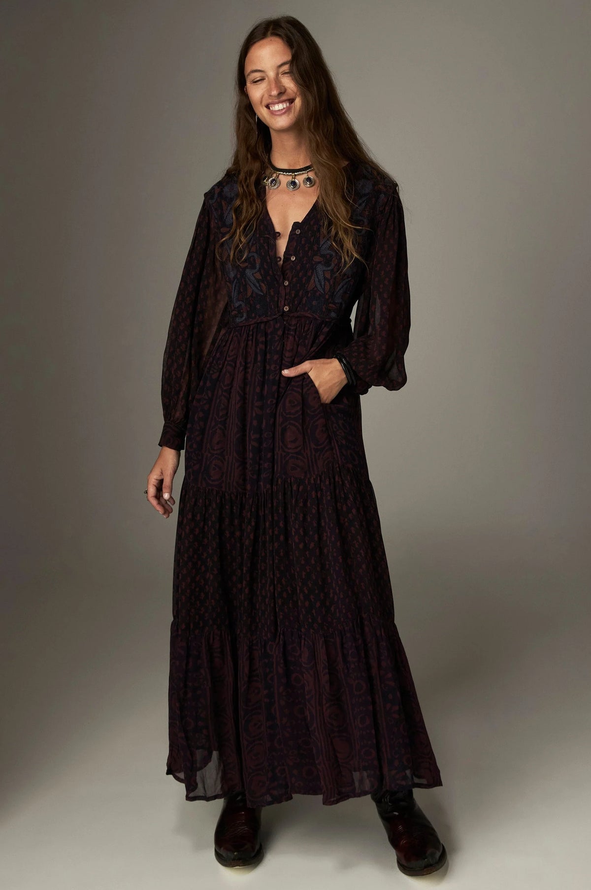 Emilia Dress Muddy Waters by Maison Hotel