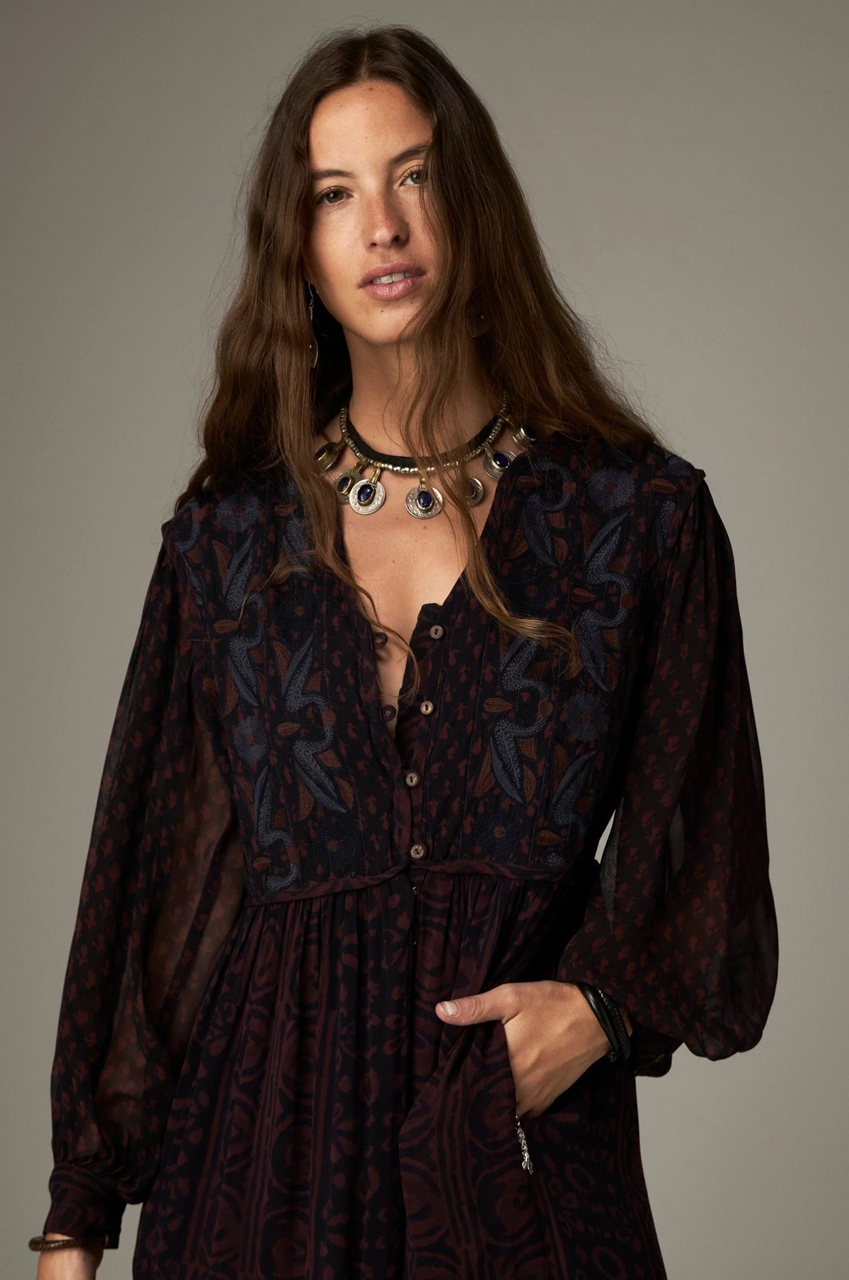 Emilia Dress Muddy Waters by Maison Hotel